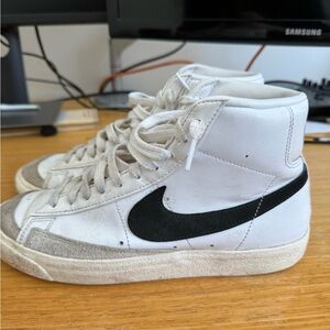 Nike White and Black High-Top Sneakers